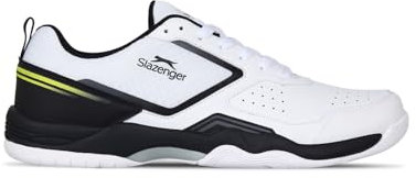 Slazenger Mens Drive Tennis Shoes White/Black/FL 10 (45)
