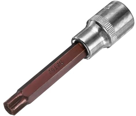 QUARKZMAN Douille à Embout Torx 1/2 x T52, Embouts en Acier S2, Douilles CR-V, Longueur 4 à Utiliser avec une Clé à Cliquet, une Barre Coulissante et une Tige d'Extension