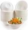 TESIN Lot de 200 assiettes en carton jetables compostables blanches de 200 ml, assiettes creuses biodégradables, bols en bagasse naturelles robustes pour soupe, salade, dessert, collations, crème