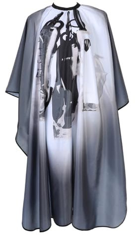 Andibro Friseurumhang,Wasserdichtes Haarschnittumhang 160x140cm/63x55in Einstellbar Barber Cape Salon Cape Professional Friseurbedarf Haarschneideumhang Salonzubehör für Damen Herren(grau)