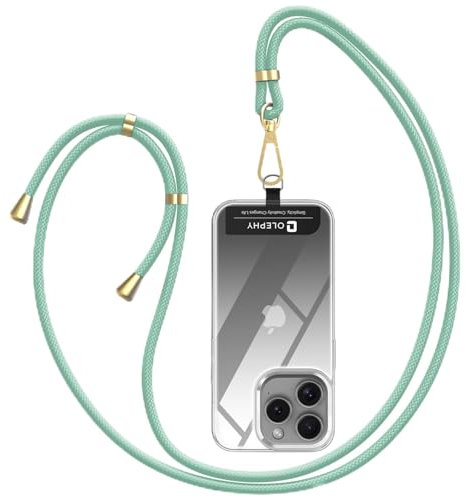 OLEPHY Handykette Universal zum umhängen für alle Smartphones, Handyband mit jeder Hülle kombinierbar, Handytasche zum Umhängen mit 2 Stück Universelles Pad, Grün