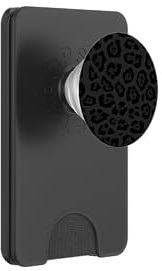 Leopardenmuster, Schwarz und Weiß, Geparden-Tier, für Damen und Mädchen PopSockets PopWallet für MagSafe