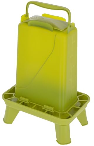 Kerbl Geflügel-Futterautomat mit Standfüßen 3,5 l | 3,5 l, Grün, 16,5 × 24,5 × 35 cm, robuster Futterspender aus Kunststoff für Geflügel