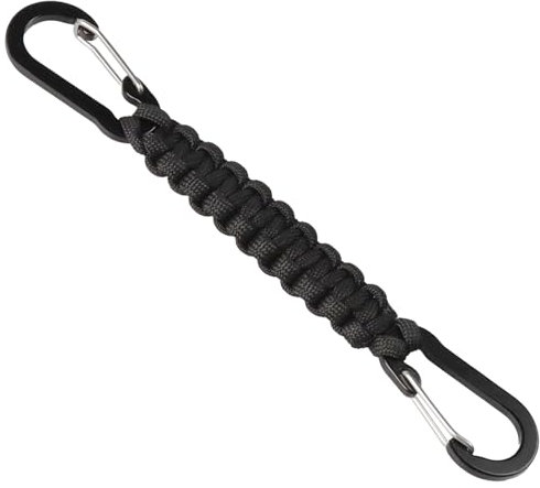 Maxqzin Sicherheitsclip für Hundeleine, Hundegeschirr Anschnallgurt Hund Auto 18 cm Schwarz Hundeanschnaller für Auto Doppelendiger Kurze Hundeleine mit Metallring für Hundewelpen Lauftraining