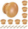 sourcing map 8pcs Round Wooden Knobs, 34mm/1.3 Mushroom Shape Kitchen Cabinet Knobs Single Hole Drawer Pull Hardware Handles Decorative Furniture for Drawer Dresser Wardrobe, Light Brown