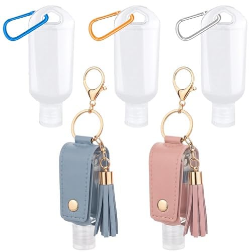 2pcs Hand Sanitizer Holder Keychain, Bring 3 Empty 50ml Bottles, 30ml Mini Hand Sanitizer Holder Keychain Reusable Hand Sanitizer Empty Bottle Used For Soap Water And Cleaning Water
