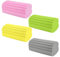 4 Stück Staub Schwamm,Dump Duster,Wasserabsorbierender Staubschwamm,Wiederverwendbar Damp Duster Schwamm für Arbeitsplatten, Geschirr, Herdplatten, Fußböden, Sofas (Grau, Pink, Gelb, Grün)
