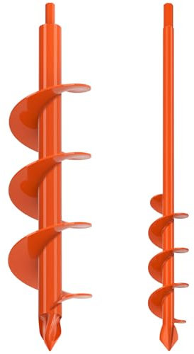 Benelabel Punta per Trivella, 41x4.1cm & 41x8.9cm Trivella Giardino Utensile Spirale Piantare Coclea Delle Piantatrici Scavare Buche per Aiuole/Semina/Recinto Palo Cassetta Posta, Adatti Esagono 10mm