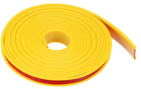 sourcing map U-Shape Edge Banding 19/32 x 19.7ft (15mm x 6M) Self Adhesive TPE Flexible Veneer Tape Soft Edge Strip Protector for Furniture Cabinet Table Protection Repair, Yellow
