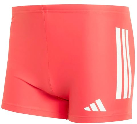 adidas Herren 3 Stripes Swim Boxers, Semi Lucid Red/White, 34
