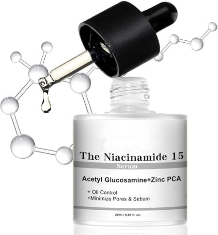 Niacinamide Serum, Niacinamide 15% + Zinc PCA Gesichtsserum, Poren Verkleinern, Beruhigt Rötungen, Korrigiert Verfärbungen, 20 ml Dark Spot Correcting Glow Serum, Korean Skin Care