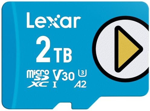 Lexar 2TB Play Blue Micro SD Card, UHS-I, C10, U3, V30, A2, 4K, Up to 160MB/s microSDXC Memory Card, Expanded Storage for Nintendo Switch, Gaming Devices, Smartphones, Tablets (LMSPLBL002T-BNNNU)