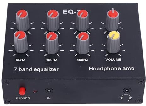 7 Band EQ Equalizer with Headphone Amplifier, 4580 Operational Amplifier, NE5532 Chip, 3.5mm Interface, DC 5V-12V Power Supply, for Gamers, Music Enthusiasts