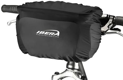 Ibera Bike Handlebar Bag For Camera Equipment- Quick Release Bicycle Bag Fits Most Handlebars - Handlebar Bags For Bicycles, Shoulder Strap and Map Sleeve (Medium - Raincover)