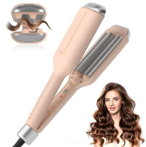 Hair Waver, LAYADO 15MM Hair Crimper, Beach Wave Mermaid Wave, Ionic Hair Curler with Ceramic Tourmaline Hair Crimpers for Long, Short Hair