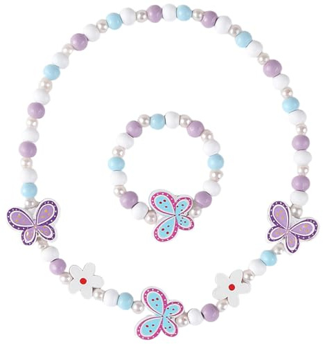 DIFLAX Kind Schmetterling Schmuckset für Mädchen, Halsketten und Armbänder
