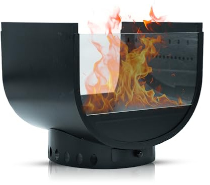 Edenoutdoor Feuerschale, Feuerstelle, Feuerring, Feuerkorb, Feuertonne, U-Form Holzofen,feuerschalen, Deko Terrasse, Außenofen, Aufbewahrung, Firepit, Stahl, 57 × 48 × 61 cm, Arcfire