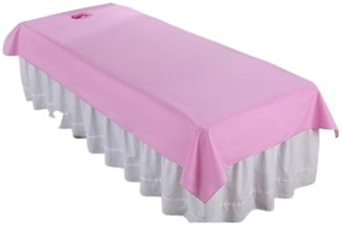 Massageliege Bezug Wasserdichte, öldichte Bettlaken for den Schönheitssalon, SPA-Massage, hautfreundliches, gefilmtes Betttisch-Abdecklaken for Salon Barbershop(Pink,190x78 with hole)