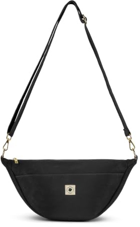 Grünes Glück Canvas Moon Bag SMALL, Crossbody Bag, Umhängetasche Damen | Moonbag mit Innen- & Außentasche, verstellbarem Gurt – klein, praktisch und stilvoll.