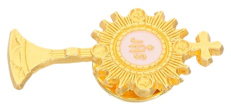 ifundom Épinglette en Croix de Calice en Alliage de Zinc Or, Bijou de Première Communion Polyvalent Design Contemporain pour Occasions Spéciales