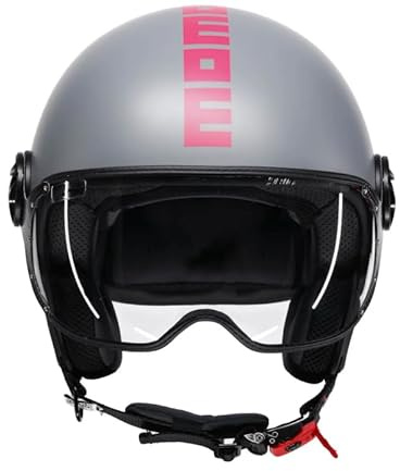 MOMO DESIGN CASCO JET FGTR CLASSIC E2206 FLUO MATT GREY/FUCSIA L