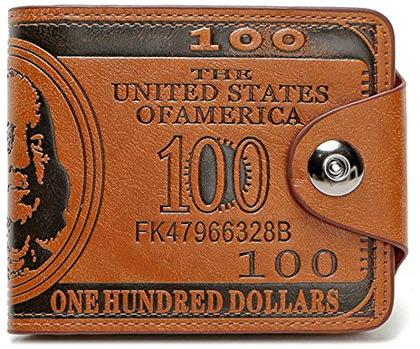 Sibalasi Herren-börse, US 100 Dollar, scheine und Geldscheine mit Magnetverschluss, braun (Braun) - 4331220101