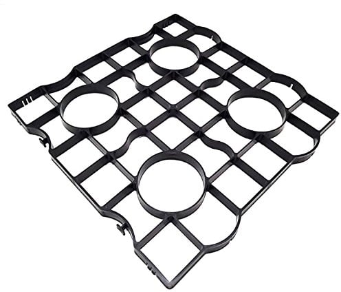 Rasengitter Rasenplatten Paddockplatten Rasenwaben Gehwegplatten 50x50x2,5 cm von rg-vertrieb Schwarz