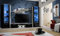 All4All Wohnwand TV Lowboard Glasvitrine Weiß Schwarz Pflaume Wenge GC 21 (Korpus: Weiß; Fronte: Schwarz Hochglanz - Centaur)