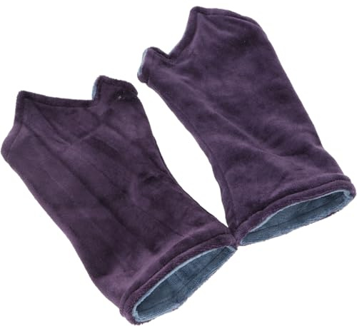 Handstulpen aus Samt, Wendestulpen, Unisex, Baumwolle, plum/petrol | Wendbar, zwei Farben zur Auswahl, extra Daumen, vielseitig einsetzbar
