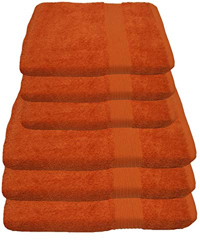 Julie Julsen 6 TLG Handtuchset 3 Badetücher 3 Handtücher Reine Baumwolle über 30 Farben Terracotta
