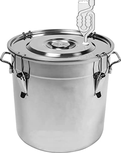 Browin 30L Edelstahl Behälter für die Fermentation Gärbehälter Gäreimer Gärbottich Gärfass