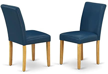 East West Furniture ABP4T55 Parson Kitchen Oasis Esszimmerstühle, Kunstleder, gepolstert, Blau, 2 Stück