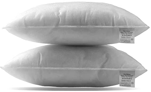 etérea Polyester Vlies-Kissen waschbar bei 60°C - Ideal als Füllkissen, Inlett Kissen, Dekokissen Sofakissen & Kopfkissen - Made in Germany - Größe: 2er Set - 60x60 cm