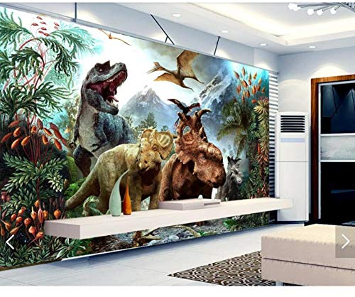 FLYYL Dinosaurier Kinderzimmer Tapete Handgemalte 3D Fototapete Wohnzimmer Kinderzimmer Tapete 350X250CM