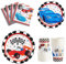 WERNNSAI Articles de Fête pour Voiture de Course pour Garçons - Sert 16 Invités Kit de Vaisselle de Fête Jetable Comprend Papier Assiettes à Gâteaux Dessert Dîner Déjeuner Serviettes Gobelets