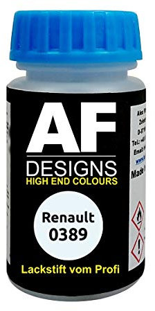 Stylo de retouche compatible avec Renault 0389 Blanc Glacier vernis à séchage rapide peinture pour retouches peinture automobile