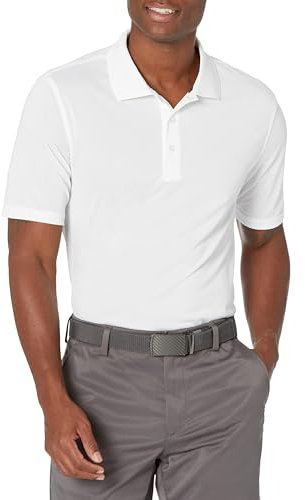 Amazon Essentials Men's Golf Polo Shirt, Moisture-Wicking Quick Dry, Short Sleeve, White, XL
