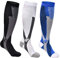 Funkprofi Kompressionsstrümpfe Herren Damen Kompressionssocken Lange Stützstrümpfe Abgestufte Compression Socks 3 Paar Laufstrümpfe für Joggen, Sport, Laufen, Flug, Wandern, Reisen, Radsport S/M