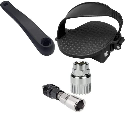 RENPHO Replacement Left Crank and Straps Pedals and Puller Wrench Kits Compatible with AI Smart Exercise Bike