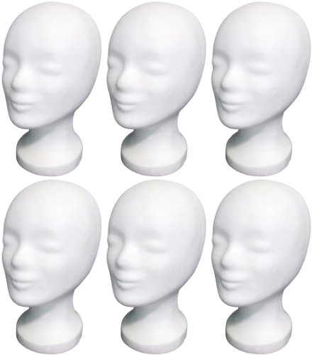 ►►► 6 x FP - Styroporkopf Standard - TOP Marken-Qualität aus deutscher Herstellung (weiss mit Loch im Boden)