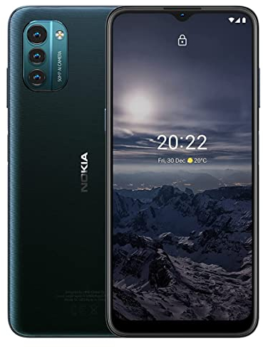 Nokia G21 - Smartphone 4G Dual Sim, 90Hz HD+, Android 11, Tripla camera da 50 Megapixel, 4 GB RAM/128 GB ROM, Batteria 5050 mAh, Ricarica rapida da 18W, Blu (Nordic Blue), Display 6.5
