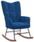 vidaXL Schaukelstuhl Relaxstuhl Schaukelsessel Schwingsessel Ruhesessel Relaxsessel Schwingstuhl Polsterstuhl Polstersessel Sessel Blau Samt
