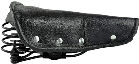 Schwarzer Vintage-Fahrradsattel für Männer und Frauen, Komfort, Leder, Fahrrad, Fahrradsattel, Retro-Nietenfedern, Kissen
