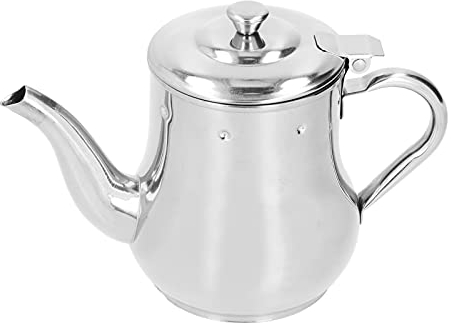 Tea Pot, Stainless Steel Pot with Filter Rust Proof Oil Container Pot for Kitchen Hotel Restaurant Classic Teapot Stove Top 500ml(本色)