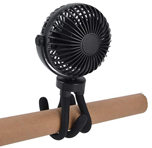 Octopus Baby Fan, Stroller Fan Material ABS Tiempo de carga 3,5 horas Ajuste universal para exterior para uso doméstico Negro