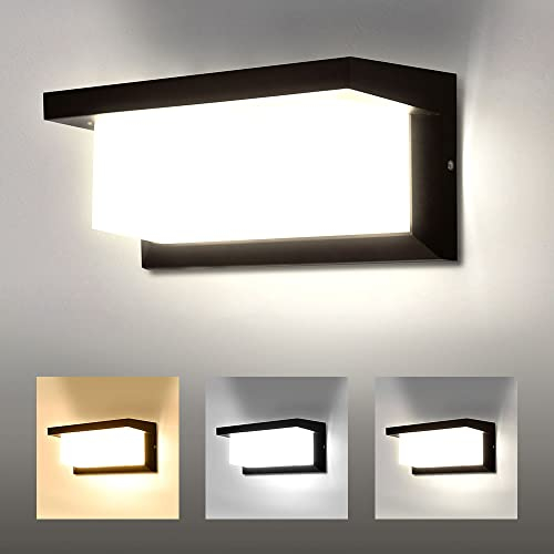 CHENBEN Aplique Pared Exterior, 18W Lámpara de Pared LED Impermeable IP65 Luz de Aluminio Iluminación 3000K 4000K 6000K para la decoración de paredes exteriores, jardines, patios, garajes