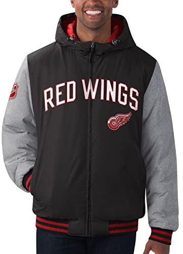 G-III - NHL Detroit Red Wings Cold Front Polyfilled Padded Jacke Farbe Schwarz, Größe M