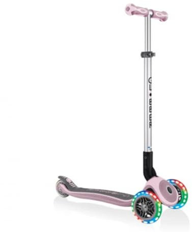 GLOBBER - Primo Foldable Premium Lights - Trottinette 3 Roues pour Enfants de 3 Ans à 6 Ans, Lilas