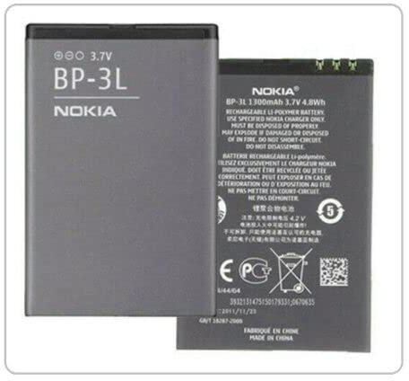 Genuine Original Replacement Rechargeable Nokia Battery BP-3L For Asha 303 603 Lumia 505 510 610 710 1300mAh 3.7V 4.8Wh (BULK PACKAGING)