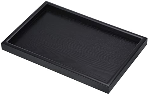 PATIKIL Wood Serving Tray 12x8 Inch Outer Base, Rectangular Decorative Platter for Home Decor Kitchen Table Candle Holder, Black